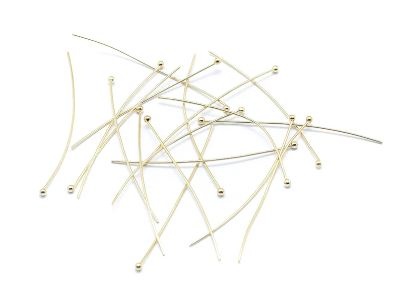 5 clous à tête boule - doré à l'or fin 18k