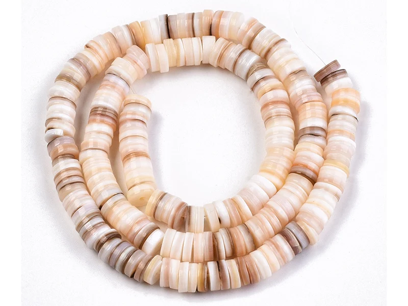10 perles heishi rondes - Coquillage naturel