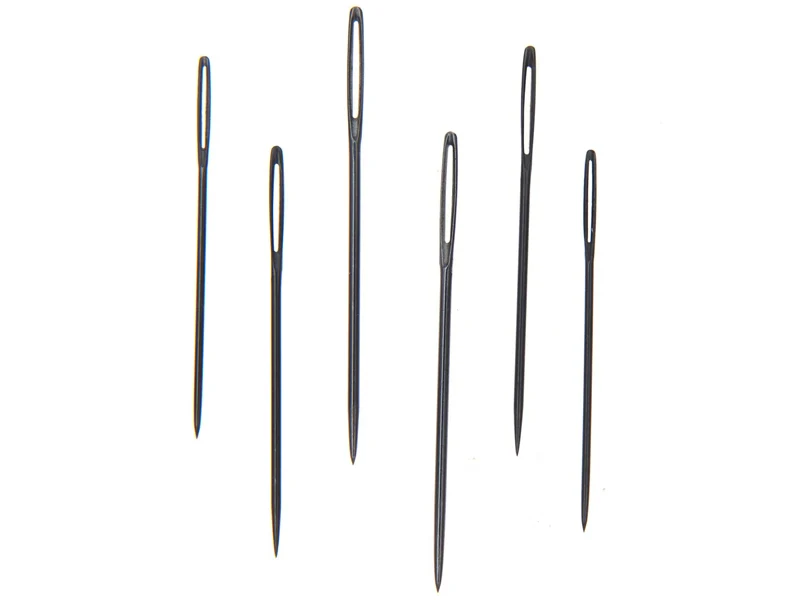 Assortiment de 6 aiguilles noires mattes broderie - Rico design