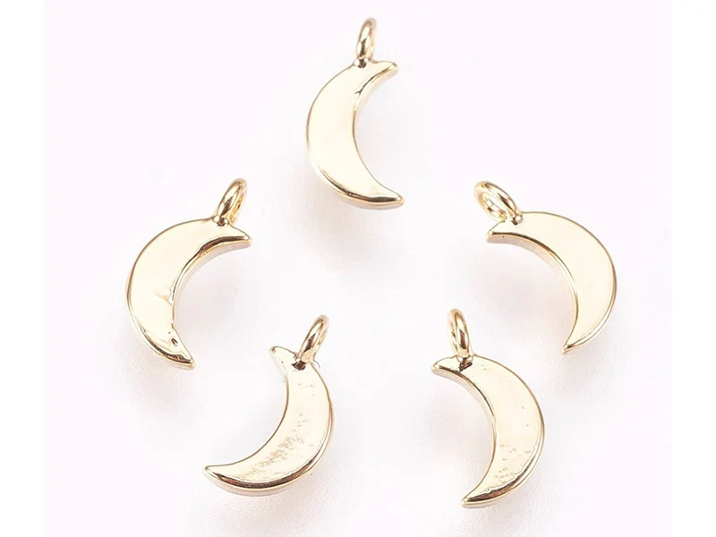 Pendentif lune - doré à l'or fin 18k sans nickel - 8 mm