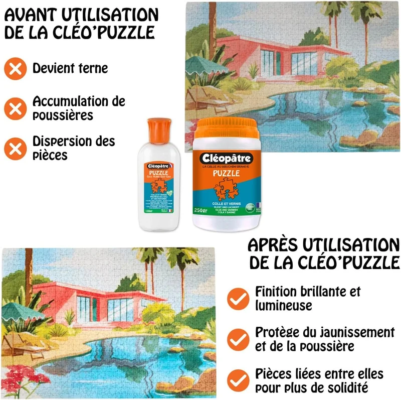 Colle vernis puzzle 100 gr avec embout précis - Cléopâtre