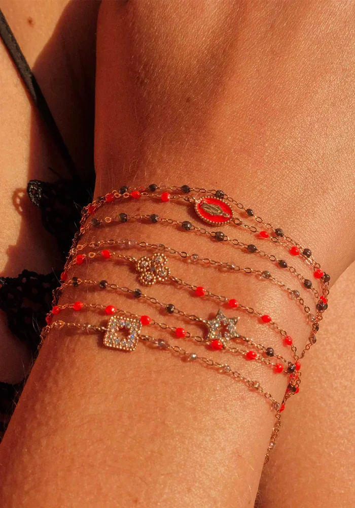 Bracelet Classique Gigi Or Rose Et Résines Sparkle 15cm
