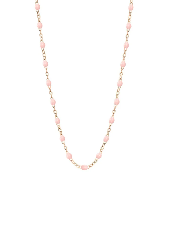 Collier Classique Gigi Or Rose Et Résines Rose Bébé 42cm