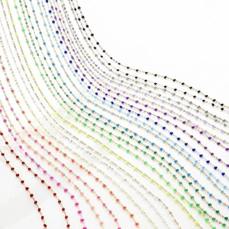 Collier Classique Gigi Or Blanc Et Résines Chocolat 42 cm