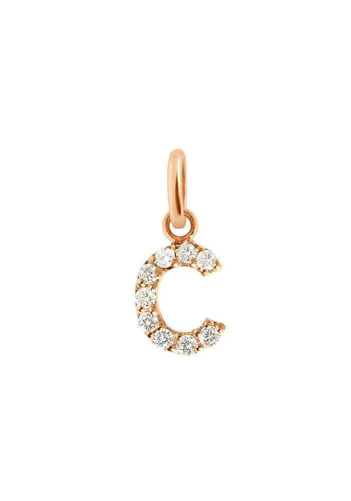 Pendentif Lucky Lettre C Or Rose