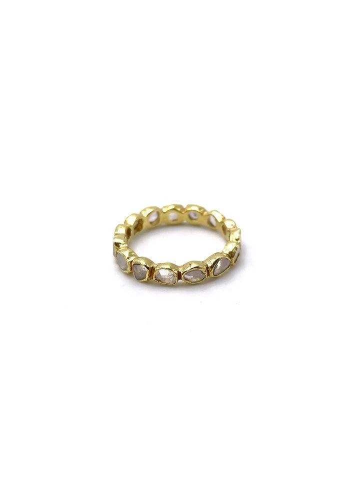 Bague Alliance Tout Diamants Polki Sertis