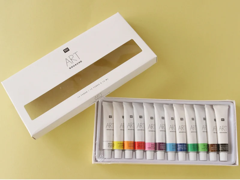 Lot de 12 tubes 12 ml de gouache fine