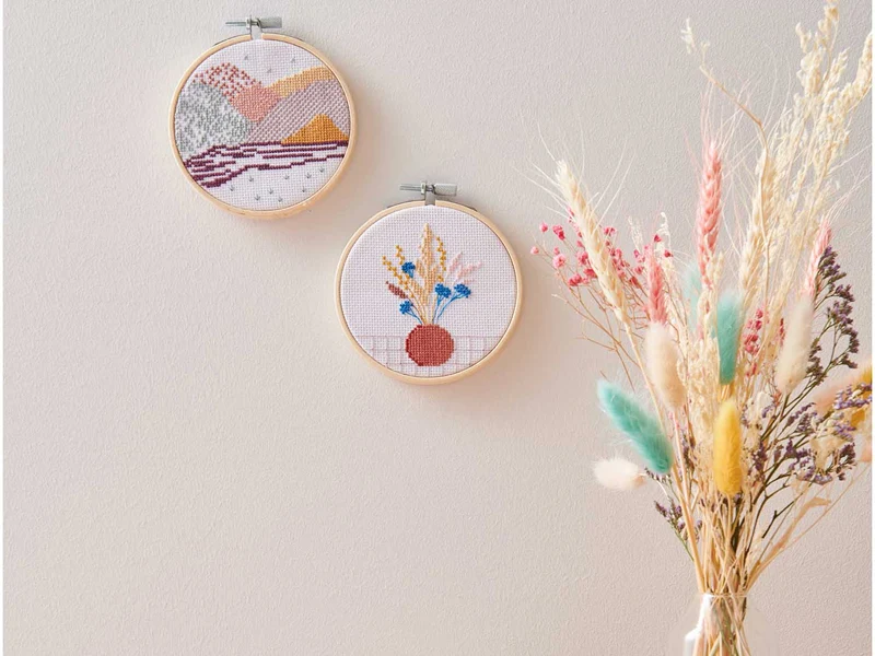 Kit de broderie fleurs séchées - Rico Design