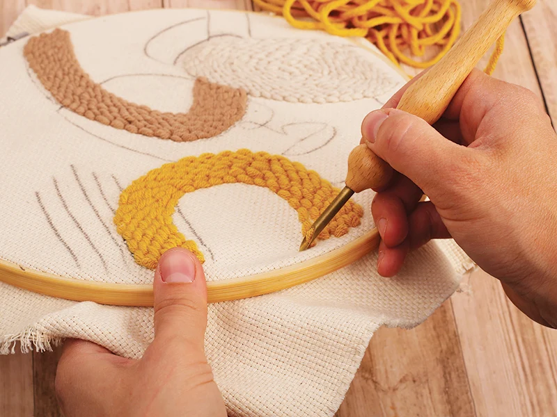 Kit punch needle line art
