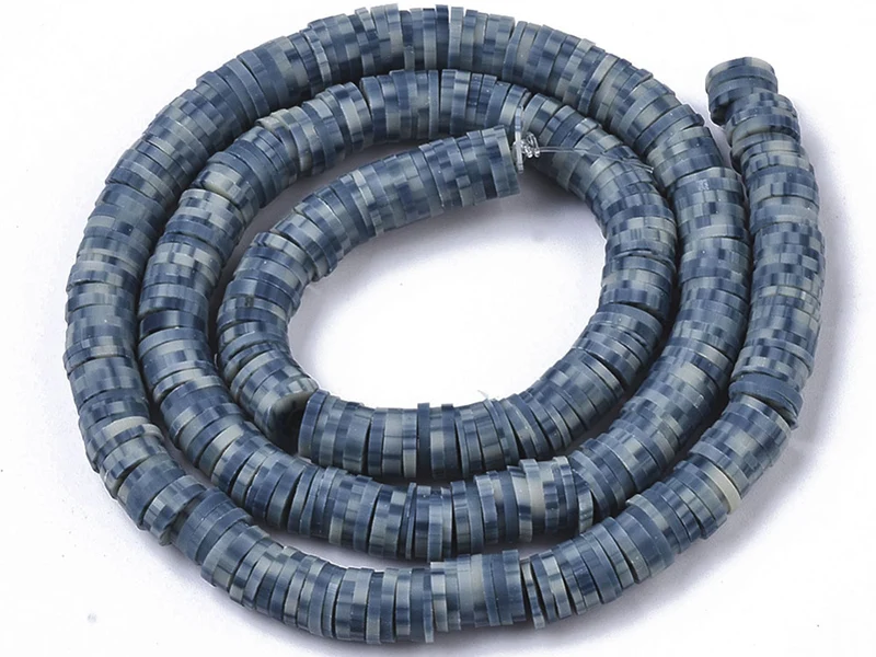 Boite de perles rondelles heishi 6 mm - bleu nature imitation pierre