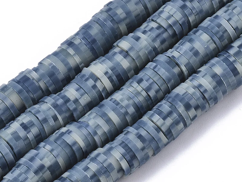 Boite de perles rondelles heishi 6 mm - bleu nature imitation pierre