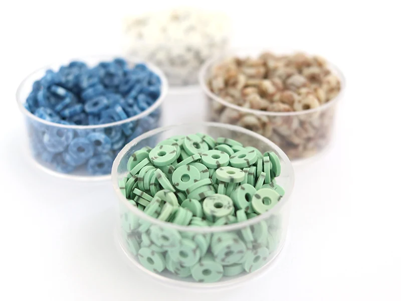 Boite de perles rondelles heishi 6 mm - bleu nature imitation pierre