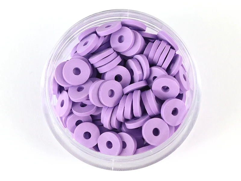 Boite de perles rondelles heishi 6 mm - mauve violet