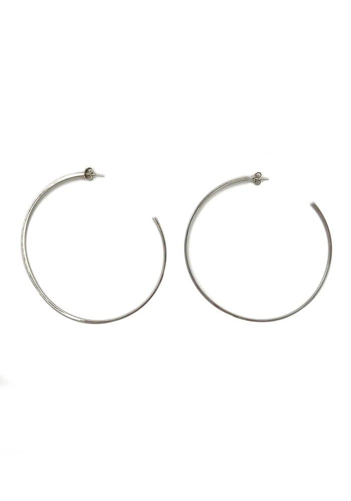 Bo Creoles Fine Tube Carre Argent Lisse D7cm