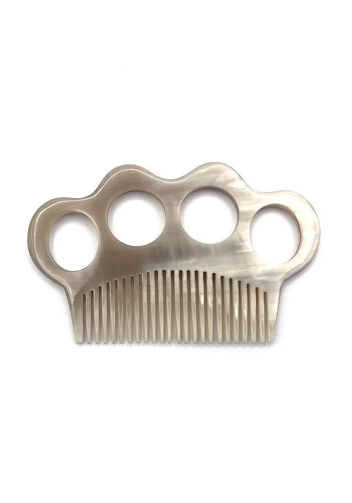 Peigne A Moustache Poing Américain En Corne