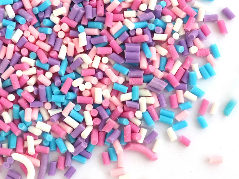 Faux vermicelles couleurs froides pour pâte fimo ou résine.