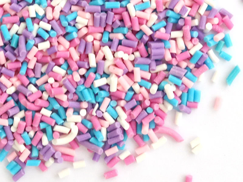 Faux vermicelles couleurs froides pour pâte fimo ou résine.