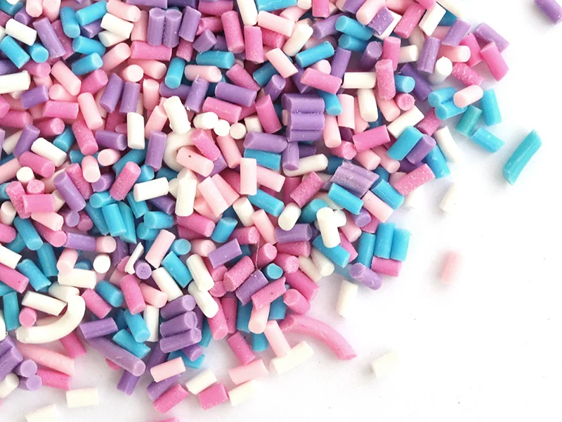 Faux vermicelles couleurs froides pour pâte fimo ou résine.