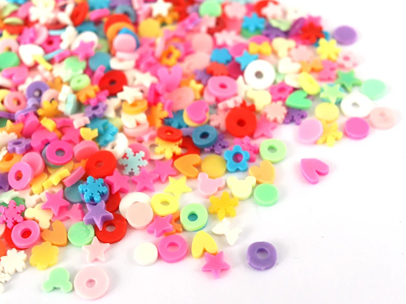 Confettis en pâte polymère -formes et couleurs variées - 10 grammes
