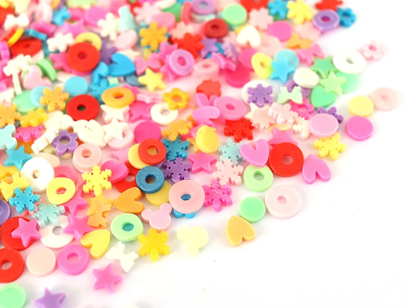 Confettis en pâte polymère -formes et couleurs variées - 10 grammes