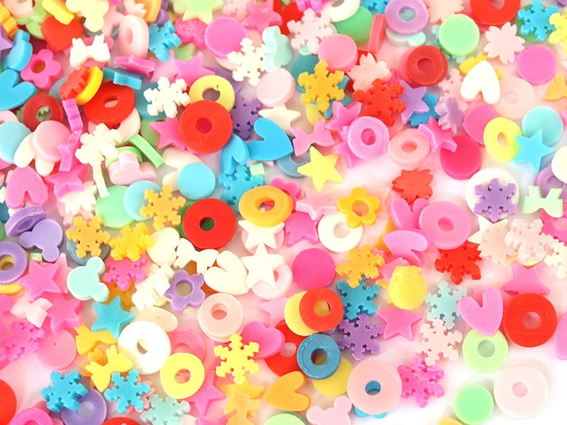 Confettis en pâte polymère -formes et couleurs variées - 10 grammes