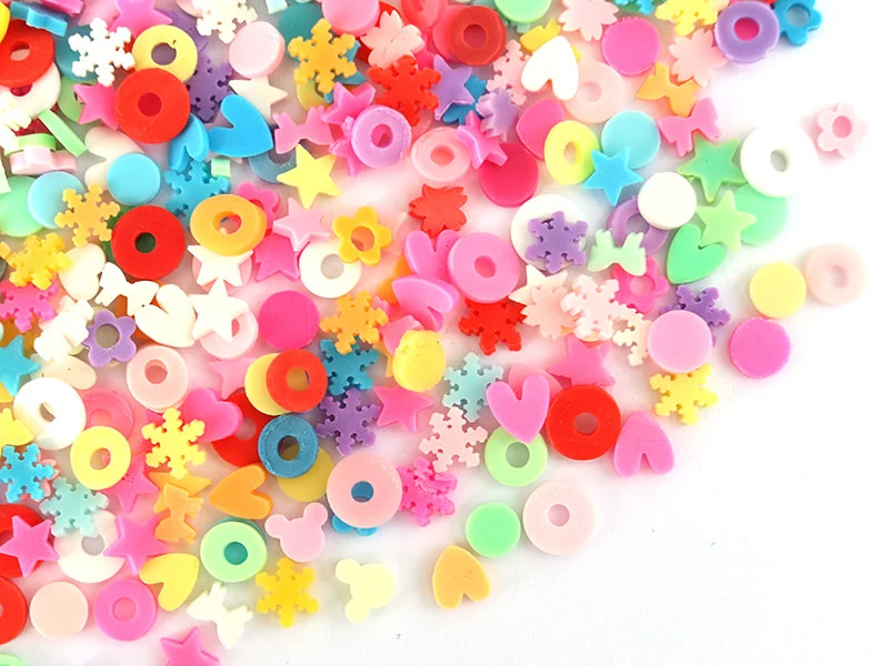 Confettis en pâte polymère -formes et couleurs variées - 10 grammes