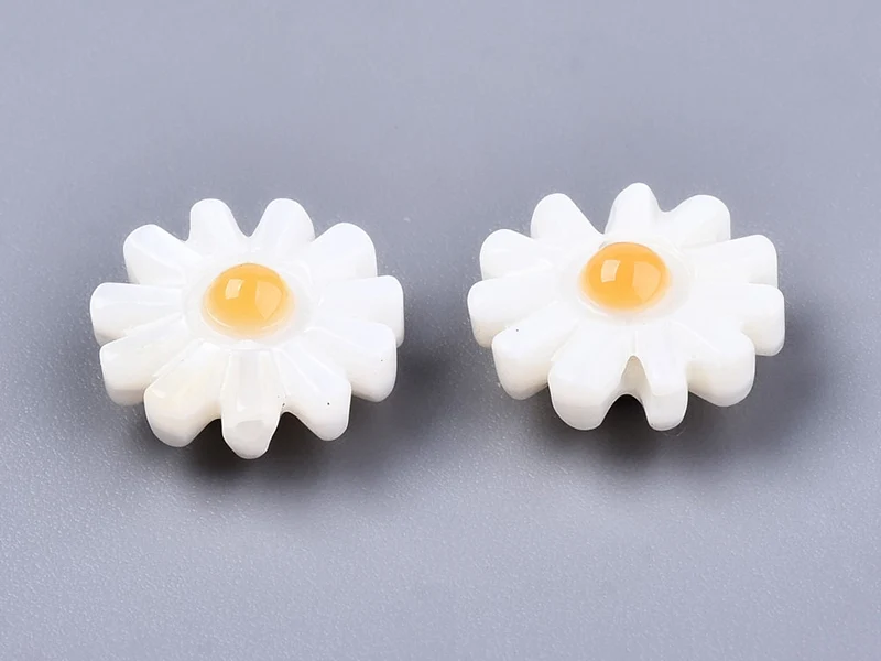 Perle paquerette en nacre véritable - 10 mm