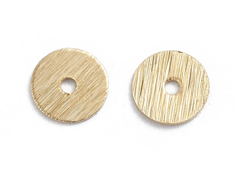 20 intercalaires heishi ultra-fins texturés - 6 mm - doré