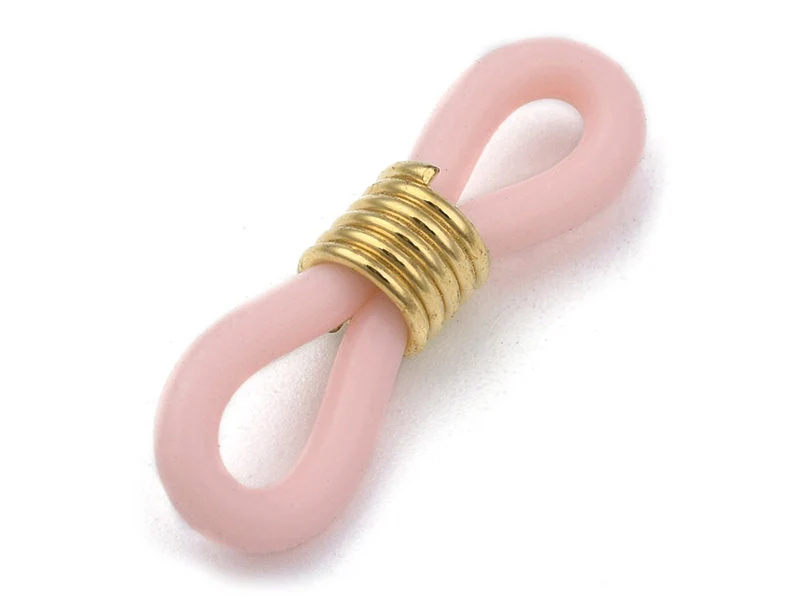 10 embouts pour cordon à lunettes - rose et doré