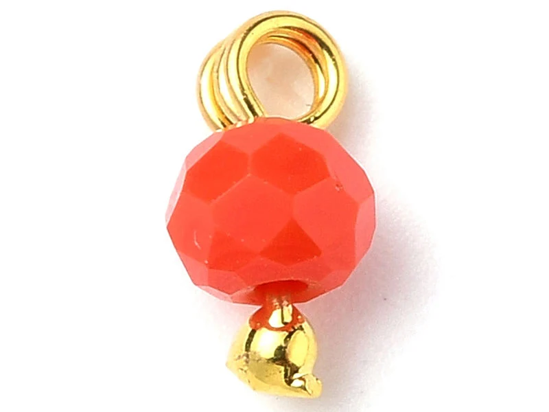 Lot de 10 pendentifs / breloques - perles multicolores à facettes - 4 mm