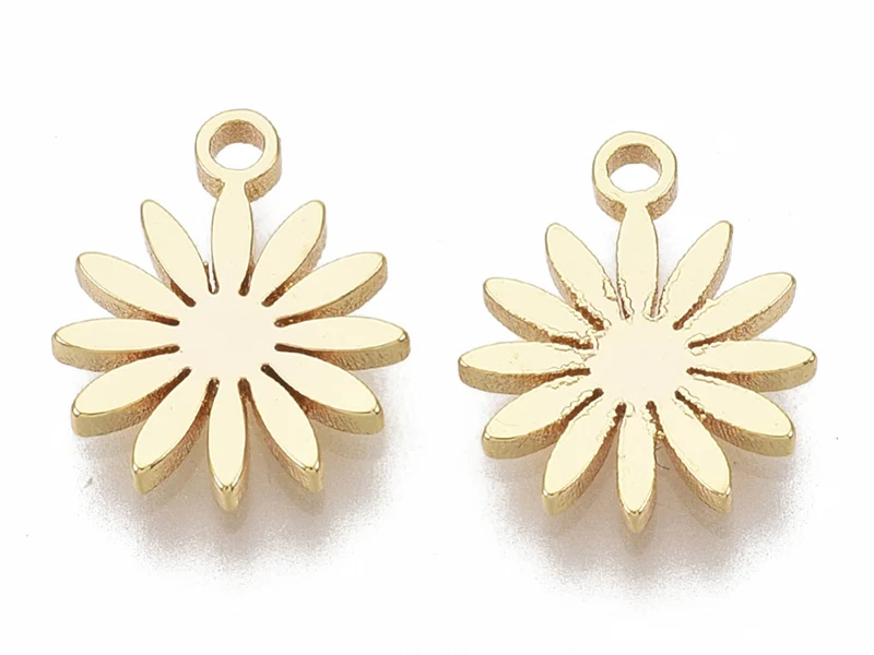Pendentif mini paquerette - doré à l'or fin