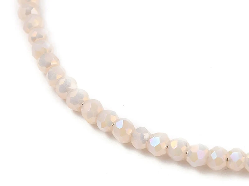 Bracelet en perles facétées - rose brume