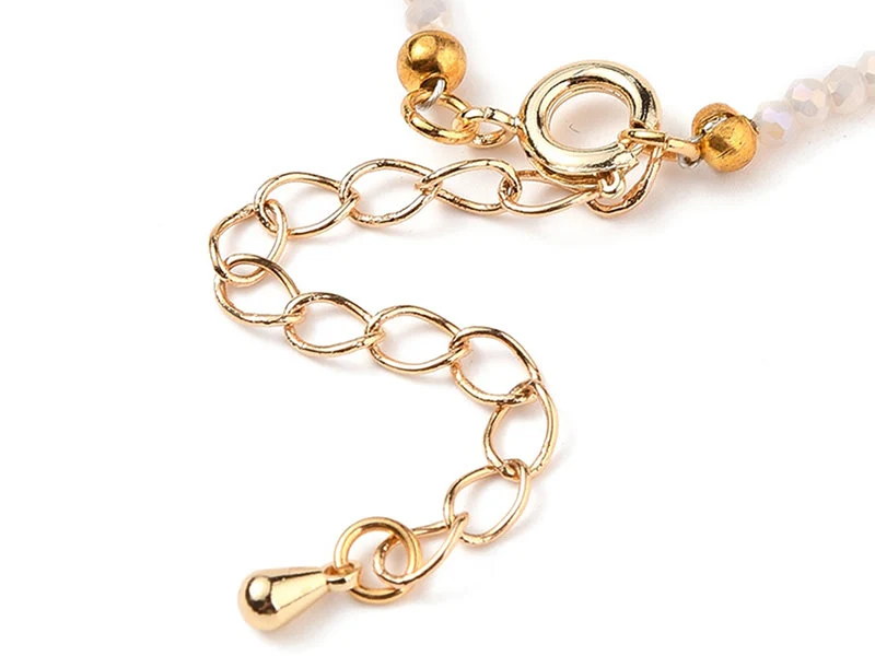 Bracelet en perles facétées - rose brume