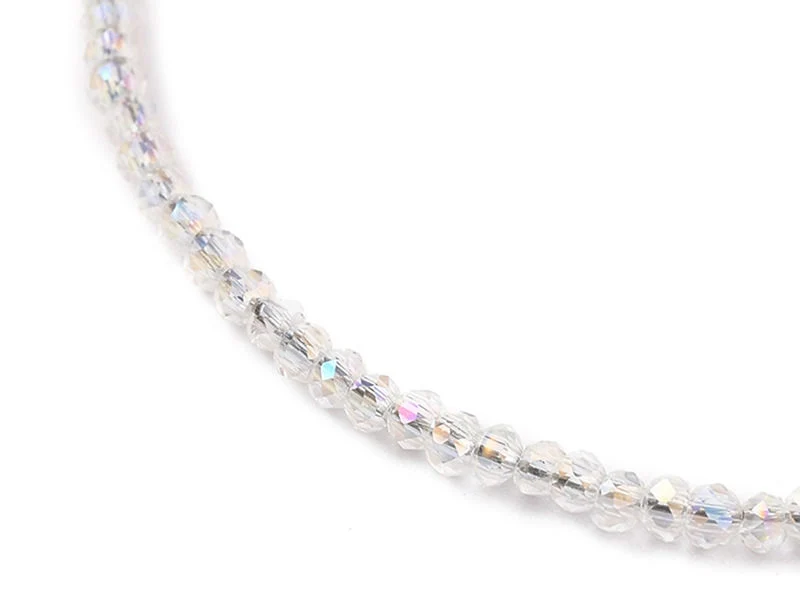 Bracelet en perles facétées - blanc irisé