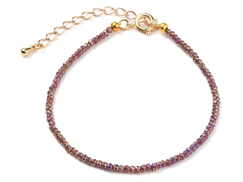 Bracelet en perles facétées - marron