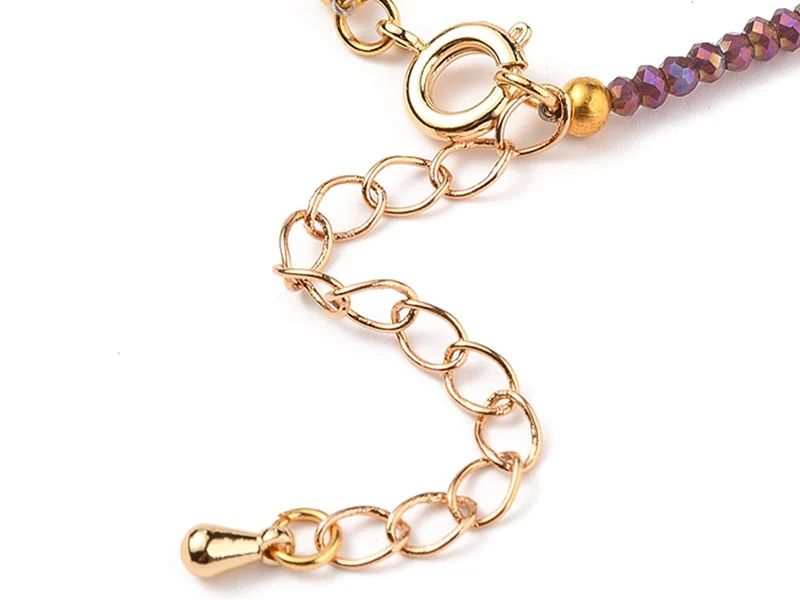 Bracelet en perles facétées - marron