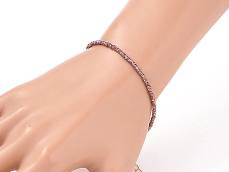 Bracelet en perles facétées - marron