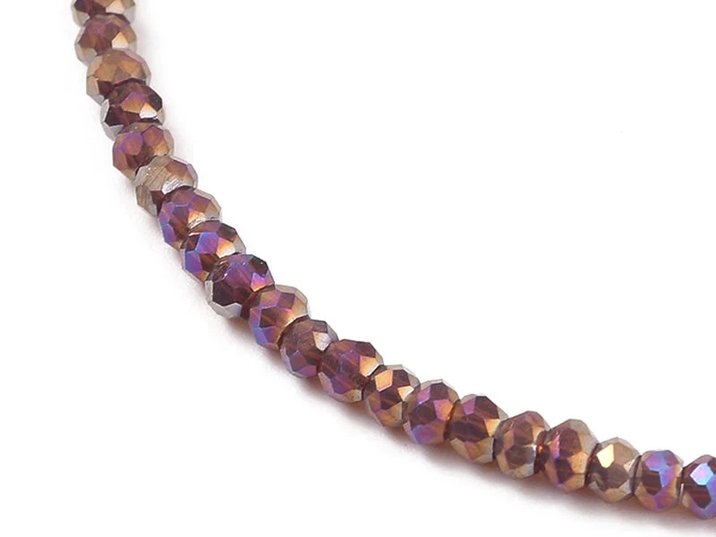 Bracelet en perles facétées - marron