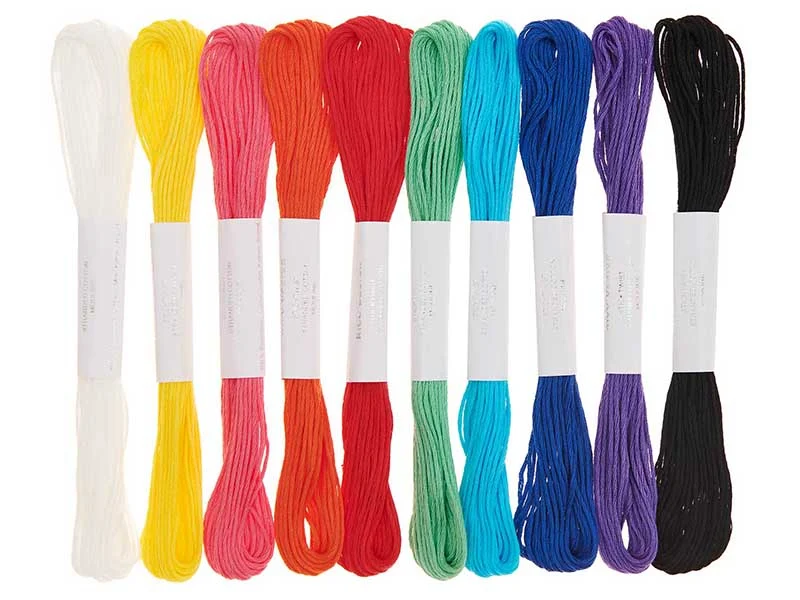 Lot de 10 Fils à broder – Set arc-en-ciel