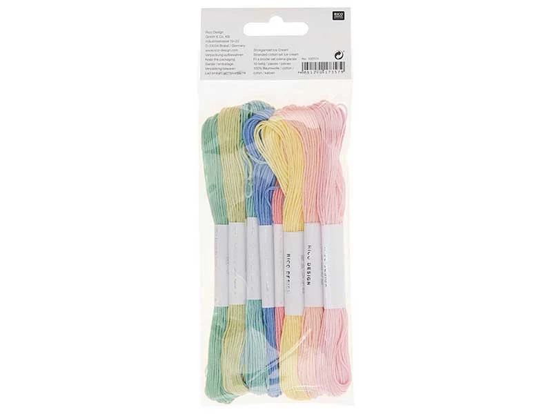 Lot de 10 Fils à broder – Set crème glacée