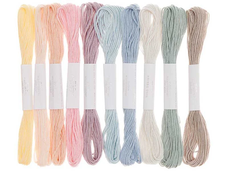 Lot de 10 Fils à broder – Set pastel