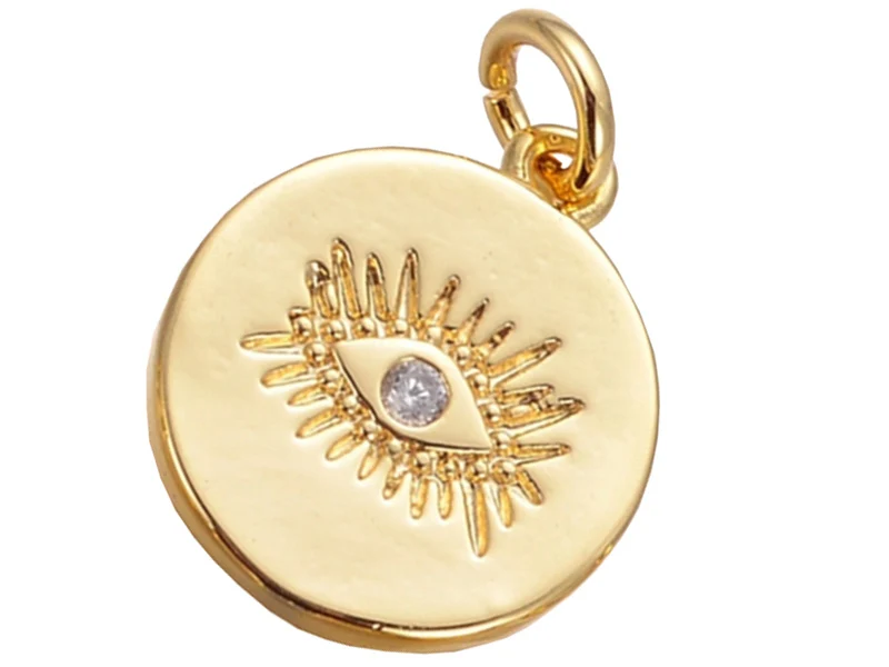 Pendentif doré à l'or fin 18K – Oeil scintillant