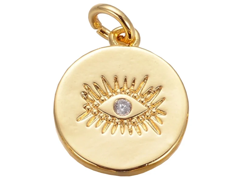 Pendentif doré à l'or fin 18K – Oeil scintillant