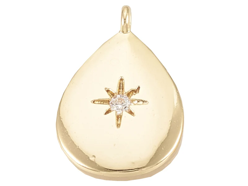 Breloque dorée à l'or fin 18 K – Goutte scintillante