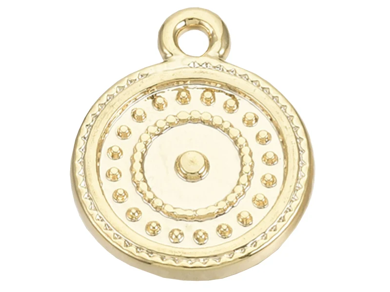 Breloque dorée à l'or fin 18 K – Cercles pointillés