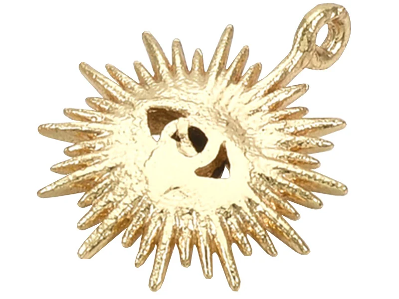 Breloque dorée à l'or fin 18K – Soleil avec œil strass noir