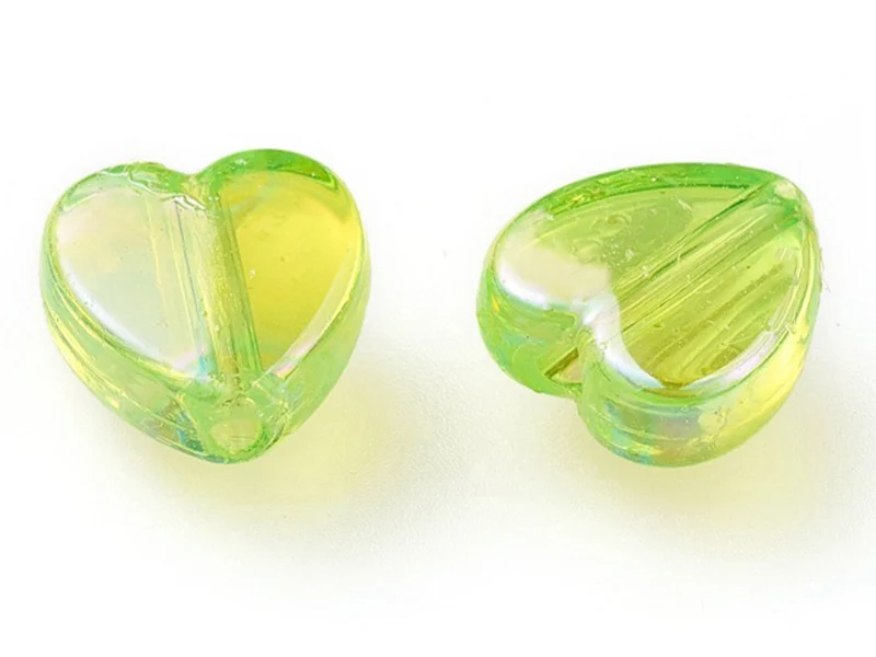 Boite d'assortiment de perles en plastique en forme de cœur - 8 couleurs
