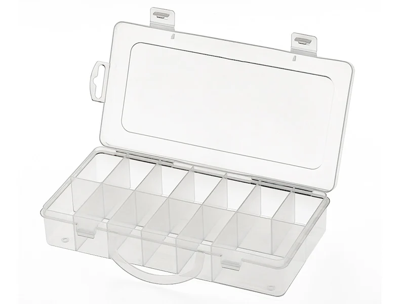 Boite de rangement pour perles - 13 compartiments - 23,5 x 12 x 4,1 cm