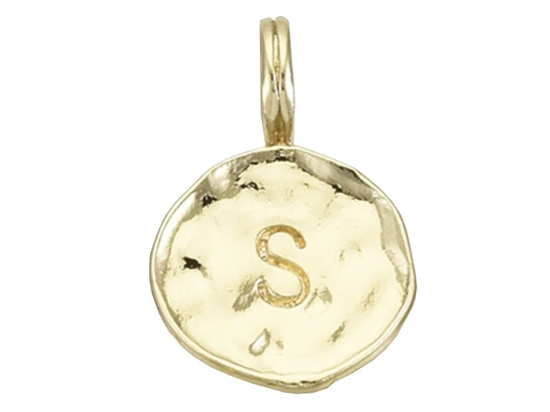 Breloque ronde dorée à l'or fin 18K – S