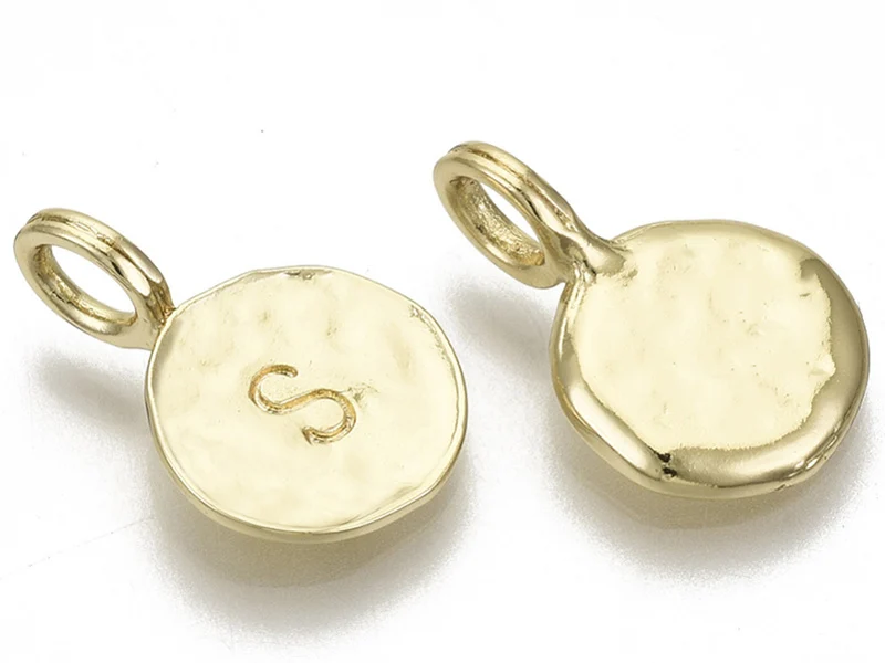 Breloque ronde dorée à l'or fin 18K – S